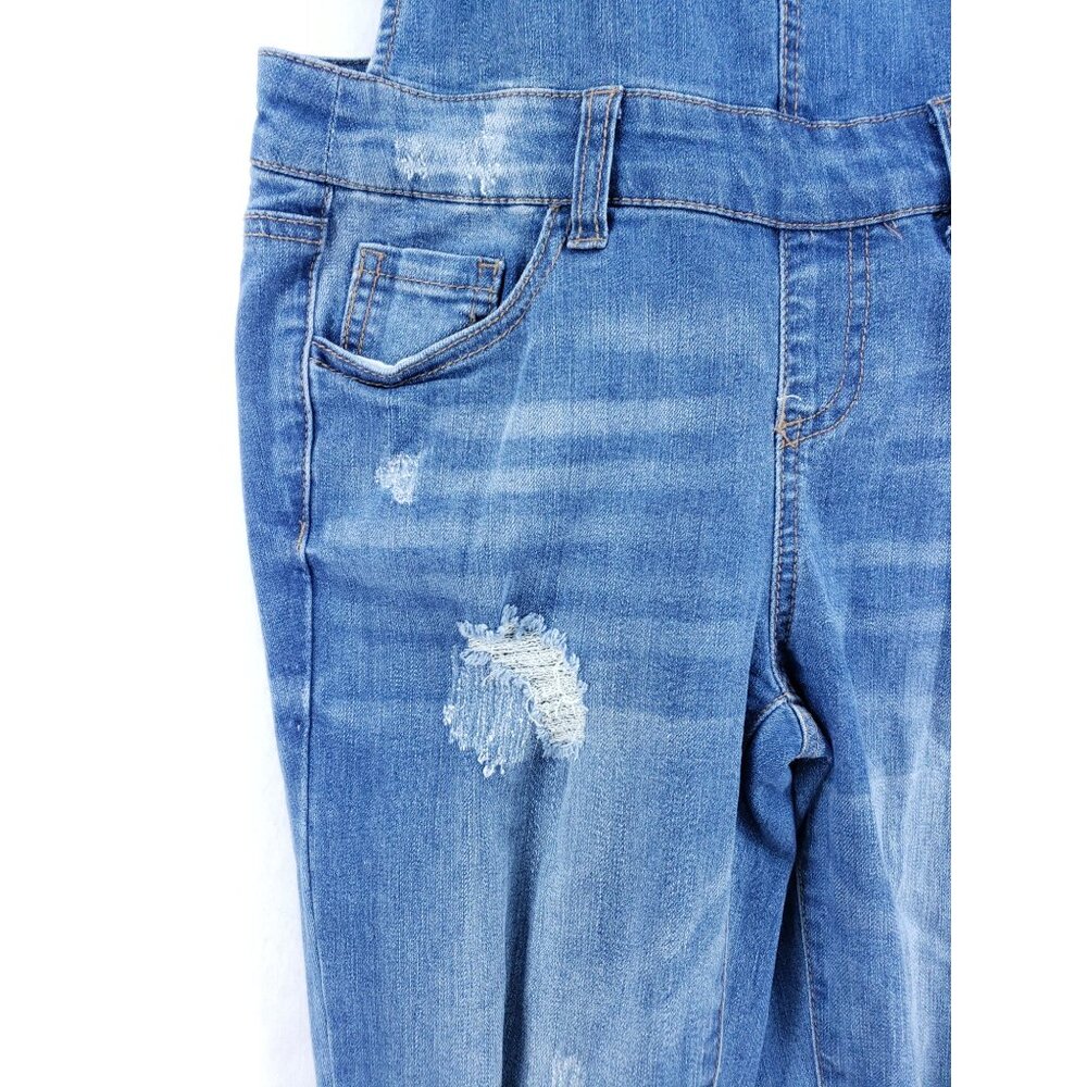 Wax Jean Basic Denim Destroyed Overalls Women's Size Small - Picture 5 of 9